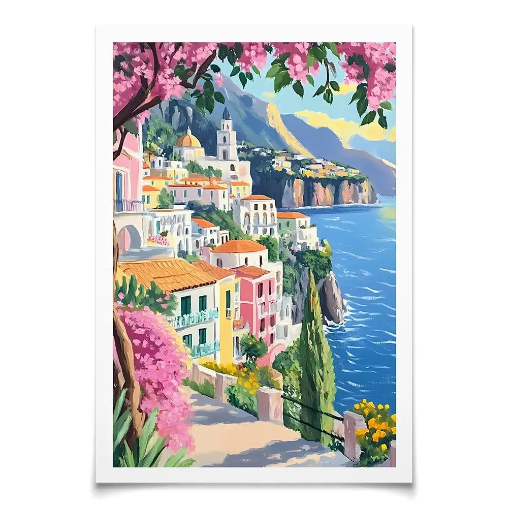 Paintings Of Amalfi Coast 1 Art Print Paintings Of Amalfi Coast 1 Art Print wall art product IAmHomeStudio