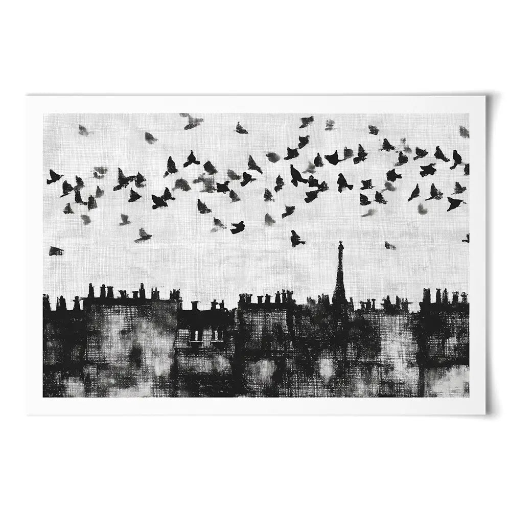 Paris Rooftops Skyline Art Print Paris Rooftops Skyline Art Print wall art product Chromatic Storm Studio