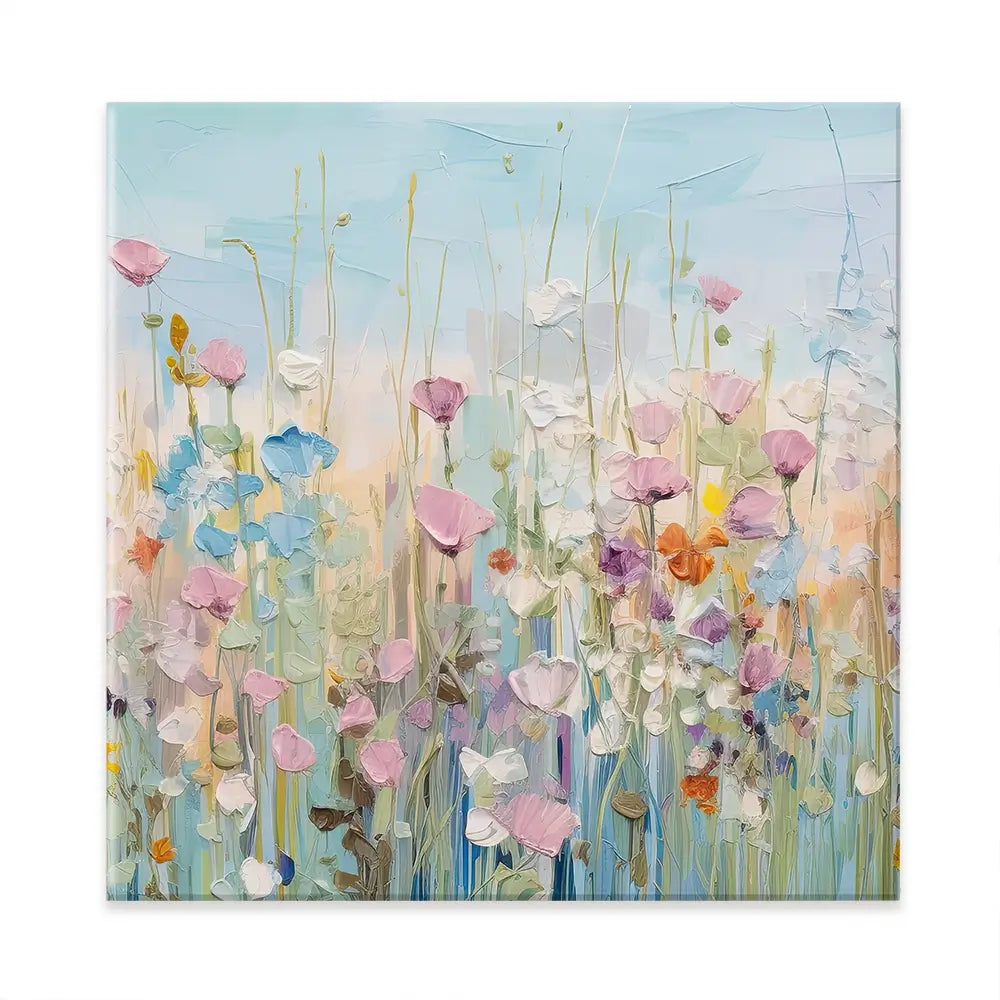 Peaceful Wildflowers Square Canvas Print Peaceful Wildflowers Square Canvas Print wall art product Gina Kelly - Independent