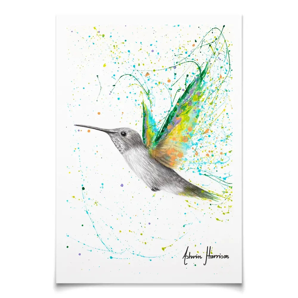 Peach Summer Hummingbird Art Print Peach Summer Hummingbird Art Print wall art product Ashvin Harrison