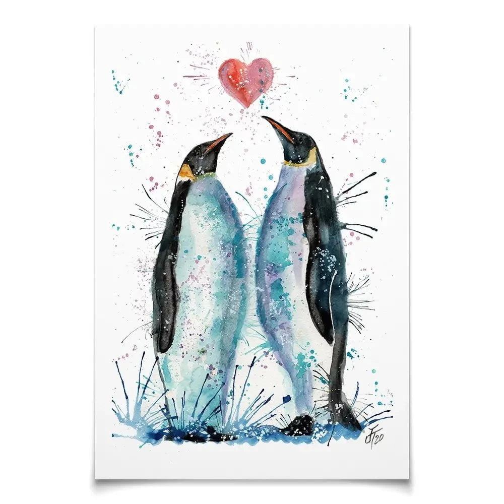 Penguins In Love Art Print Penguins In Love Art Print wall art product Jamie Taylor