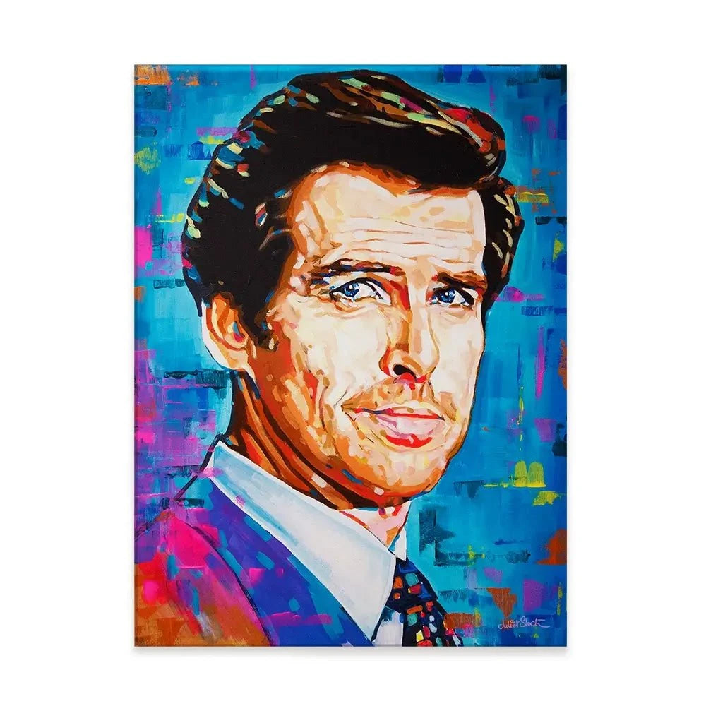Pierce Brosnan Canvas Print Pierce Brosnan Canvas Print wall art product Juliet Stockton