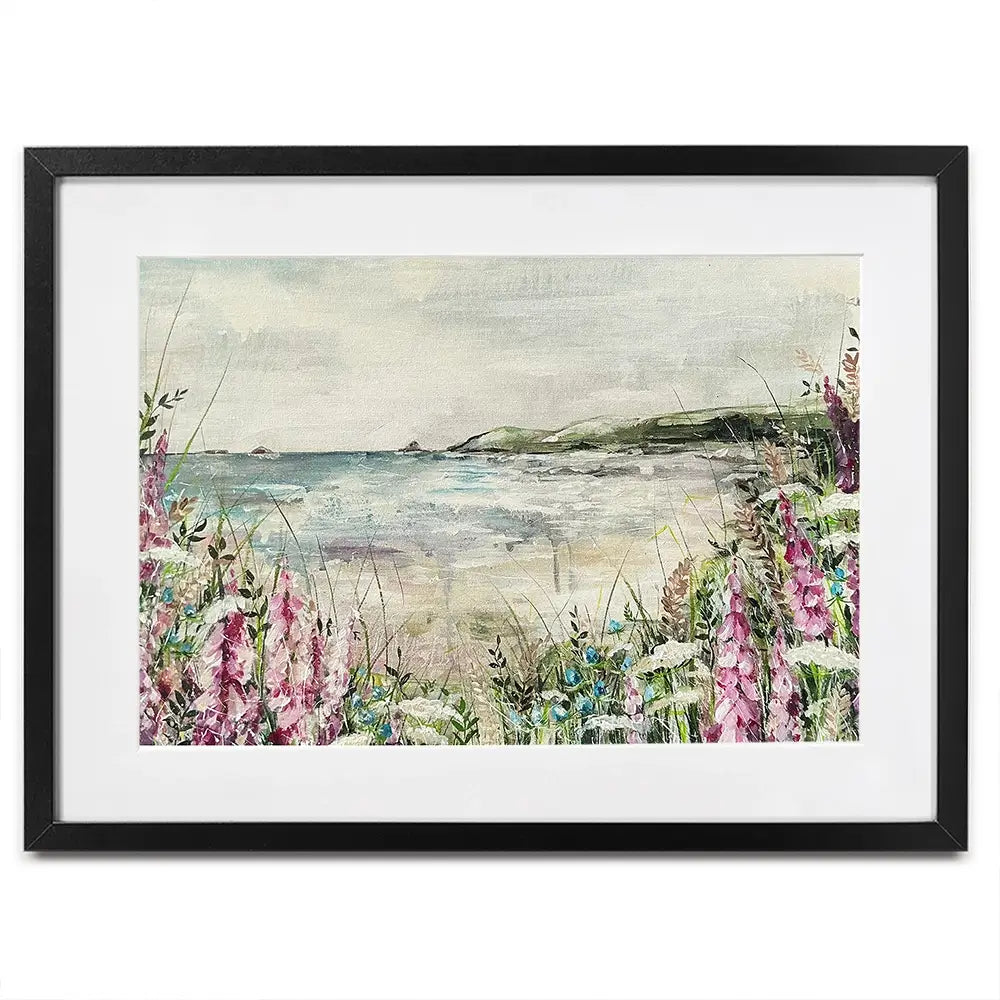 Pink Coastal Flowers Framed Art Print Pink Coastal Flowers Framed Art Print wall art product Nicola Jane Rowles