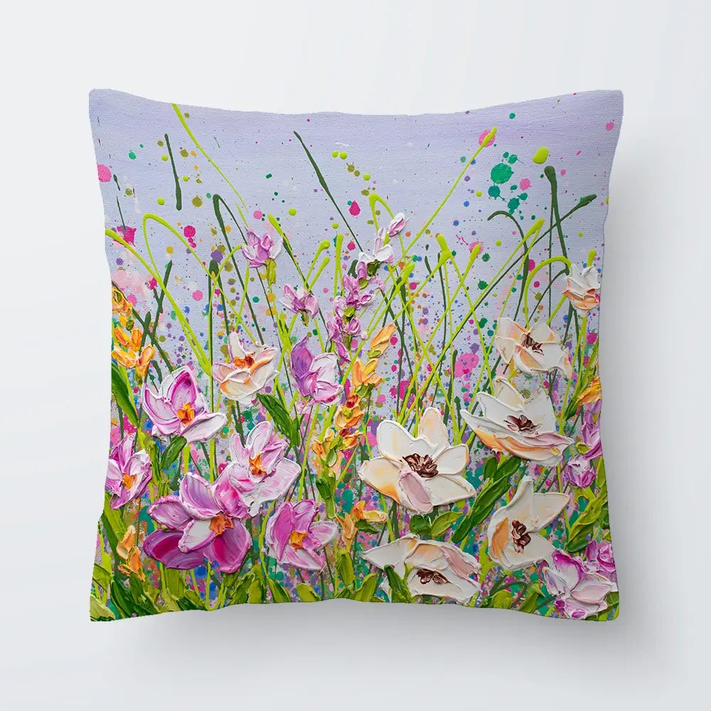 Pink Florals Cushion Pink Florals Cushion wall art product Olga Tkachyk