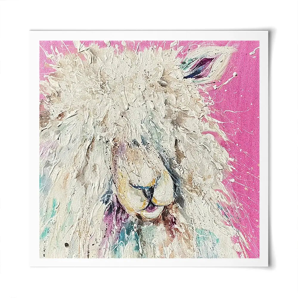 Pink Sheep Square Art Print Pink Sheep Square Art Print wall art product Nicola Jane Rowles