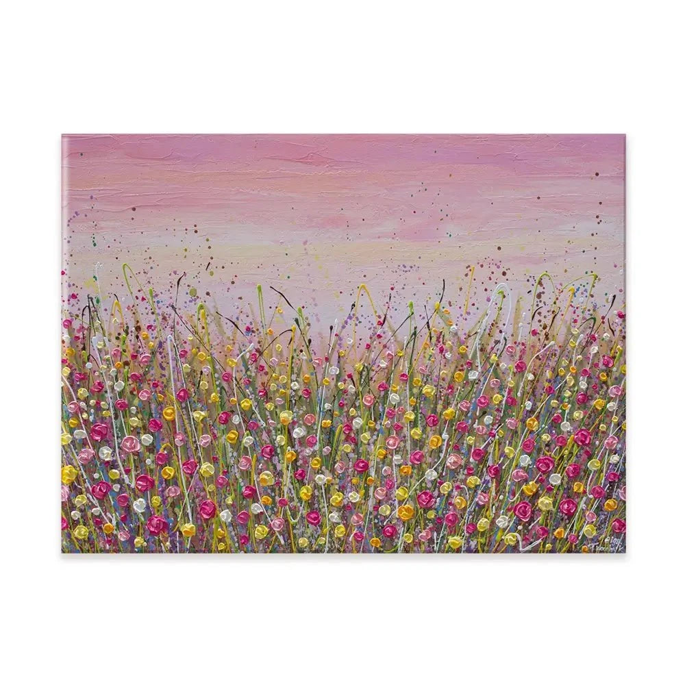 Pink Sky Flower Field Canvas Print Pink Sky Flower Field Canvas Print wall art product Olga Tkachyk