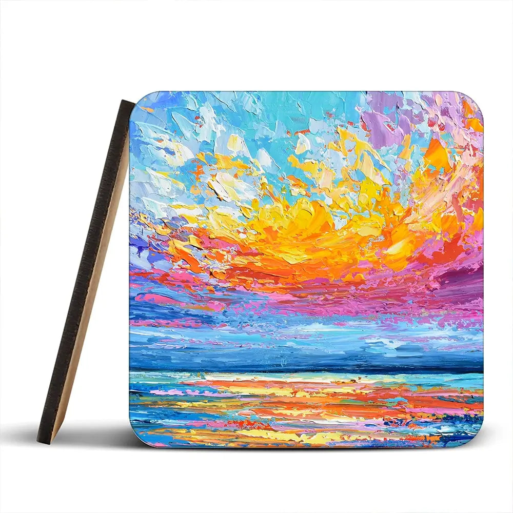 Pink Sunset Coaster Set Pink Sunset Coaster Set wall art product Olga Tkachyk