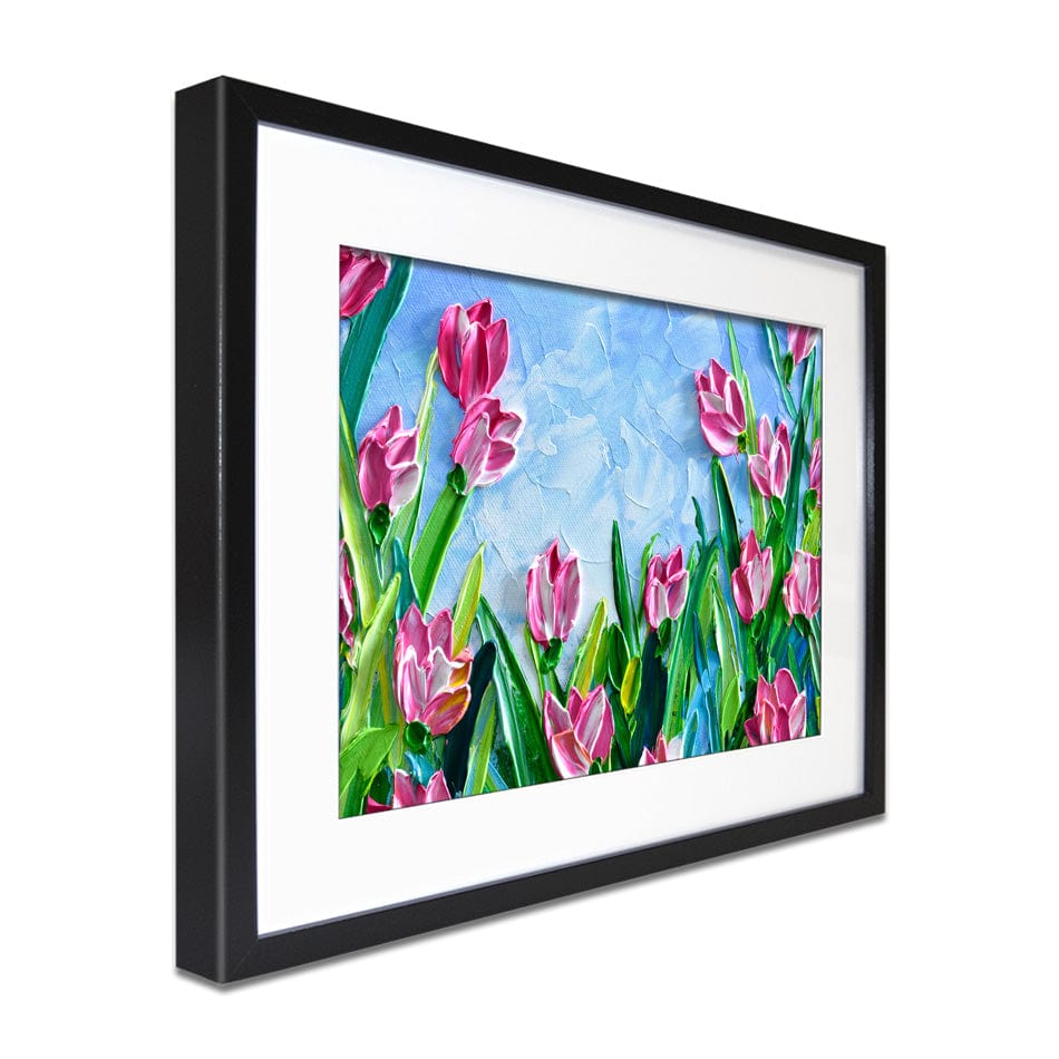Pink Tulips Framed Art Print wall art product Olga Tkachyk