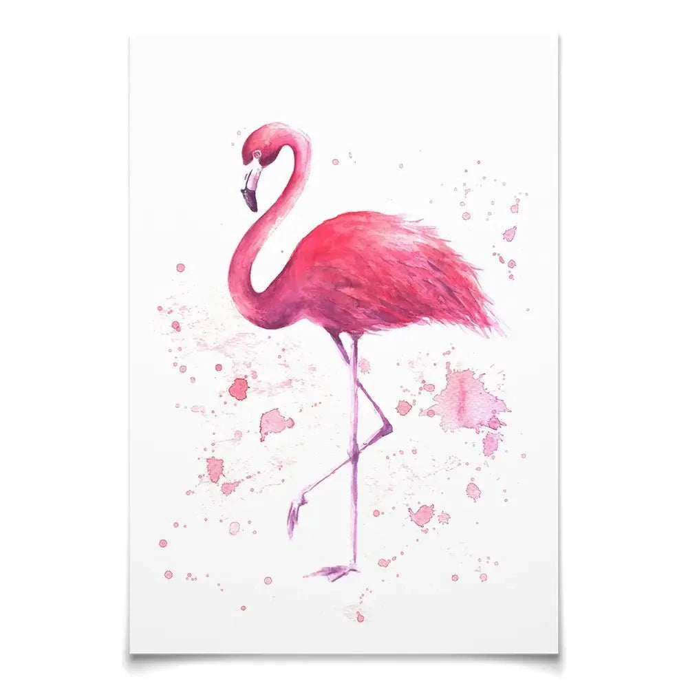 Pink Watercolour Flamingo Art Print Pink Watercolour Flamingo Art Print wall art product olgers / Shutterstock