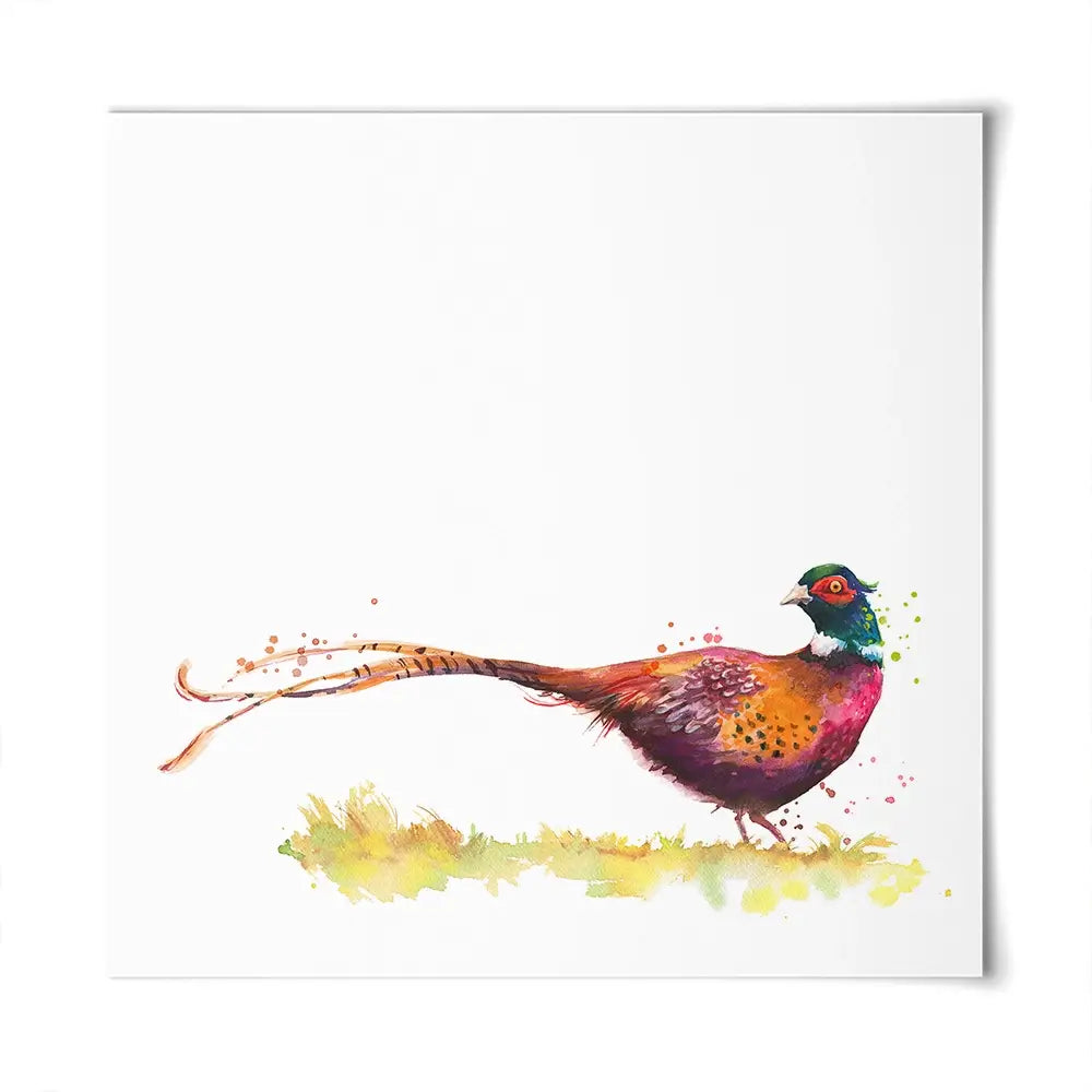 Pleasant Pheasant Square Art Print Pleasant Pheasant Square Art Print wall art product Kamieshkova / Shutterstock