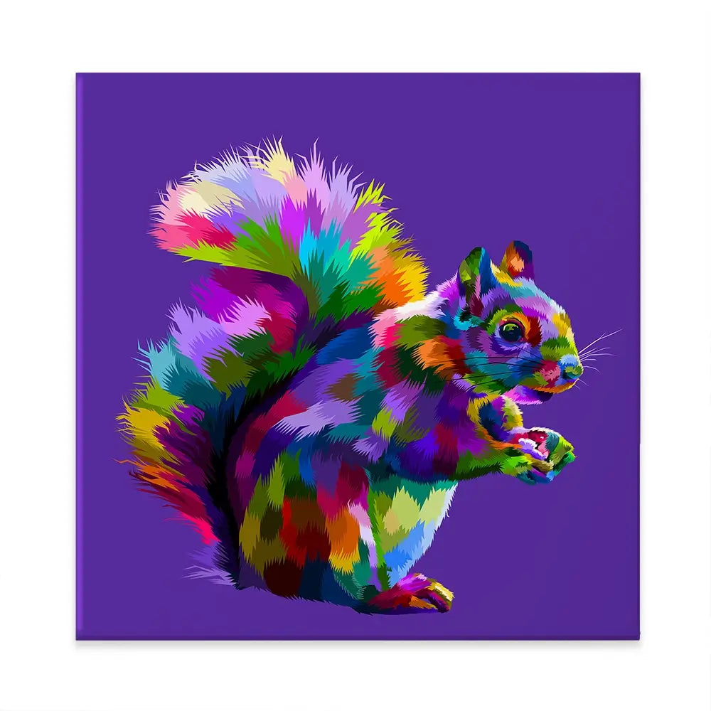 Pop Art Squirrel Canvas Print Pop Art Squirrel Canvas Print wall art product rainbow zoo / Shutterstock