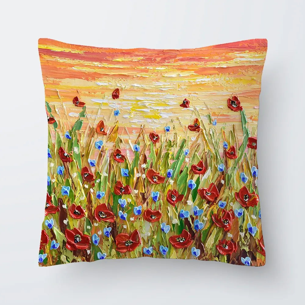 Poppies At Sunset Cushion Poppies At Sunset Cushion wall art product Olga Tkachyk