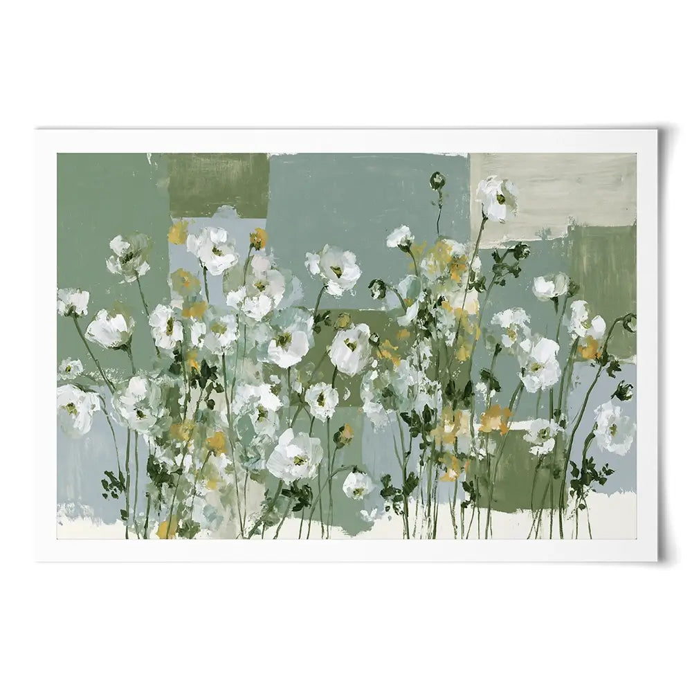 Poppies On Green Blocks Art Print Poppies On Green Blocks Art Print wall art product Chromatic Storm Studio