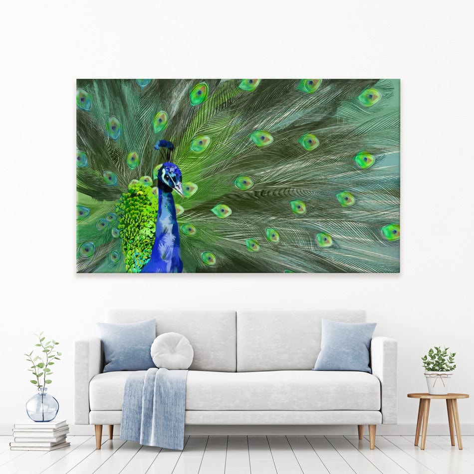 Powerful Peacock Canvas Print wall art product Aimee Linzi