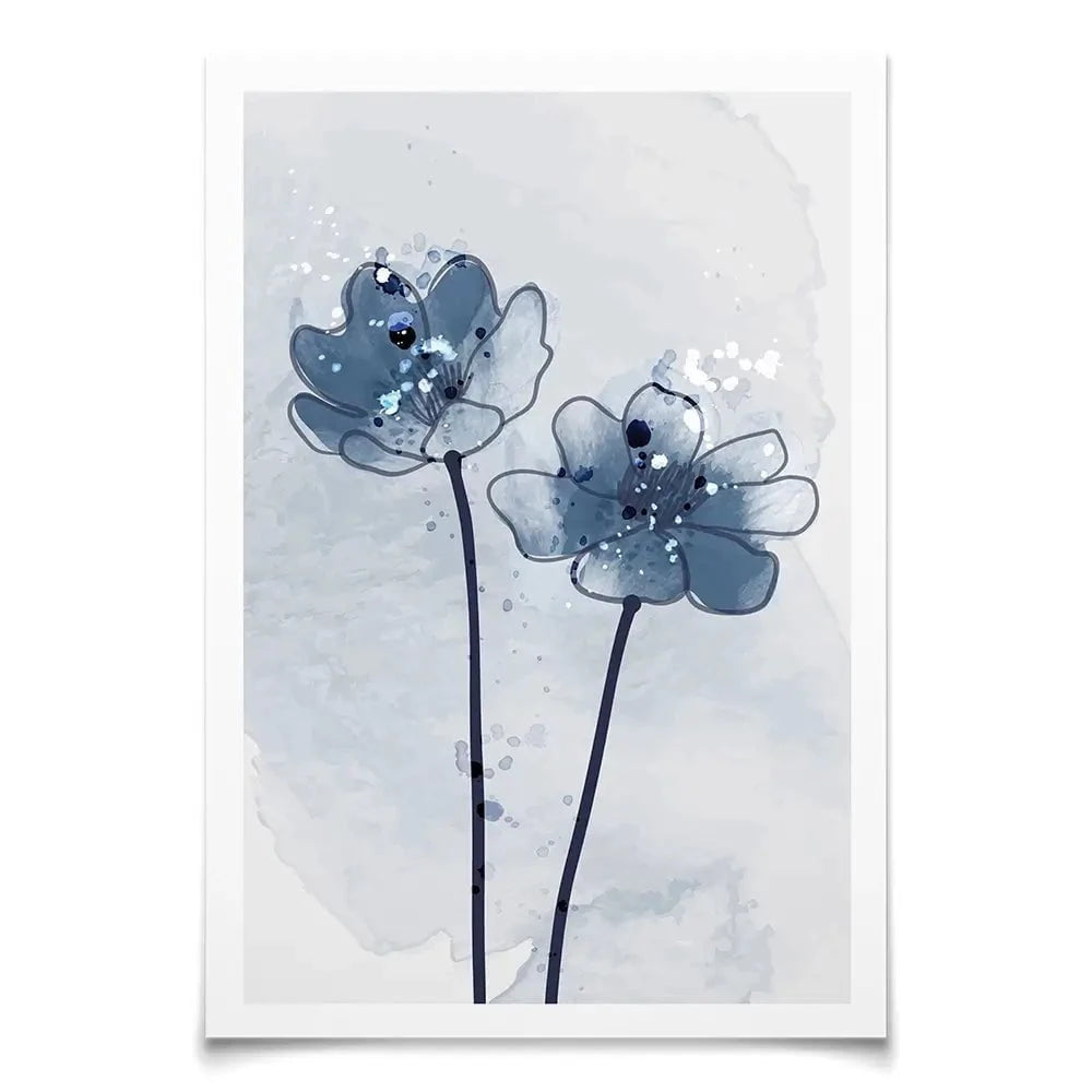 Pretty Blue Flowers Art Print Pretty Blue Flowers Art Print wall art product TWINS DESIGN STUDIO / Shutterstock