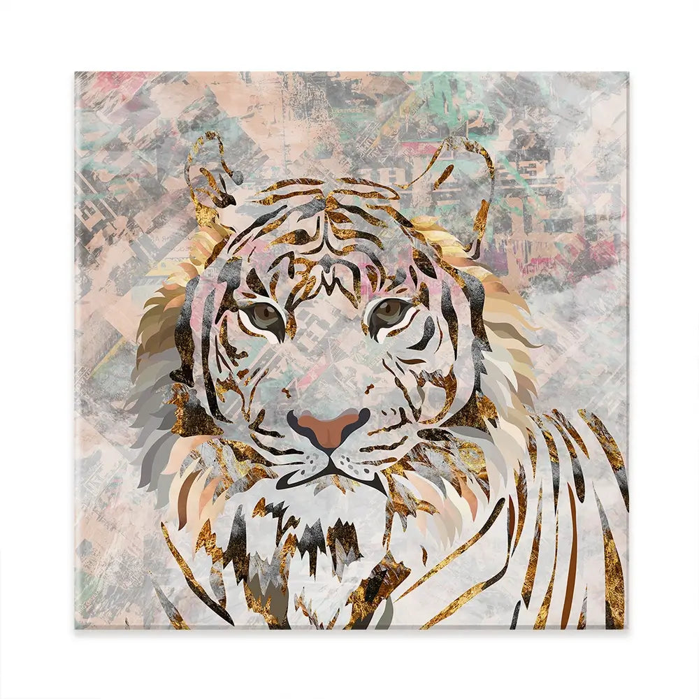 Proud Tiger Square Canvas Print Proud Tiger Square Canvas Print wall art product Sarah Manovksi