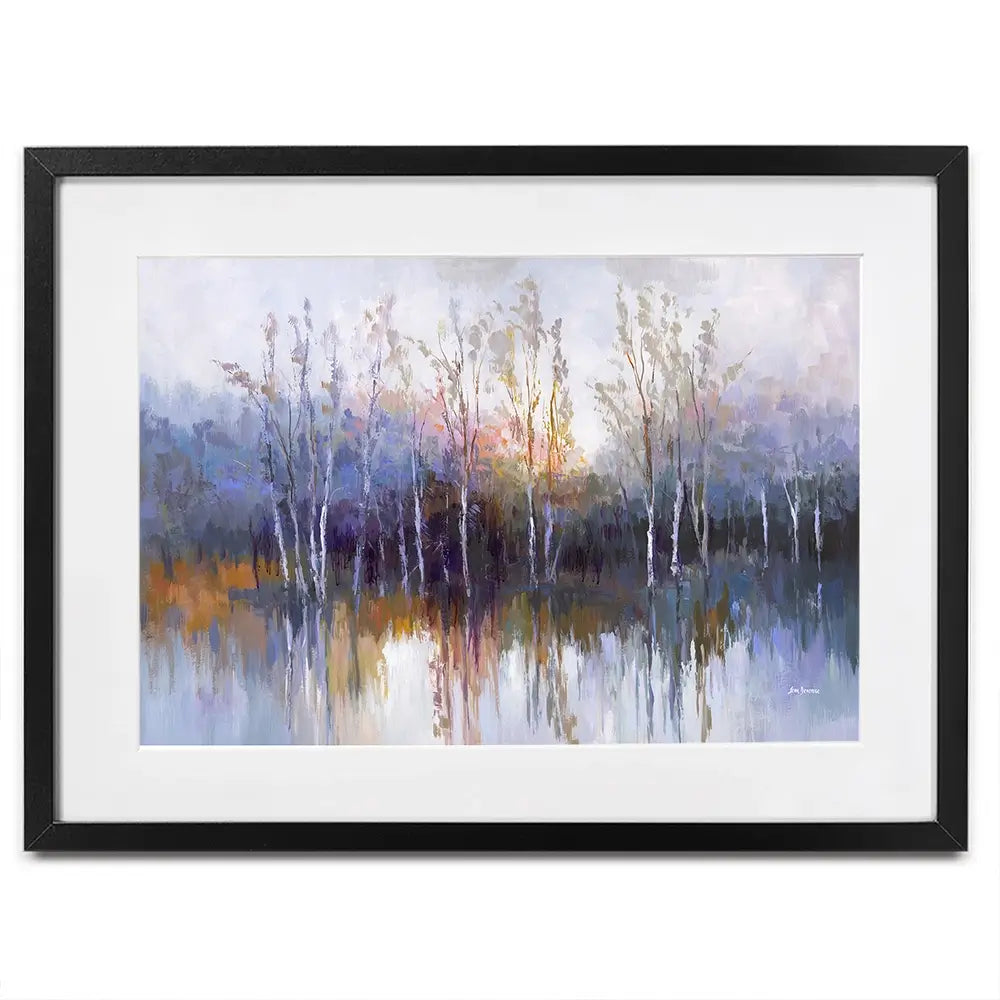 Purple Birch Forest Framed Art Print Purple Birch Forest Framed Art Print wall art product Leon Devenice