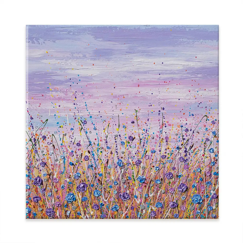 Purple Flower Field Square Canvas Print Purple Flower Field Square Canvas Print wall art product Olga Tkachyk