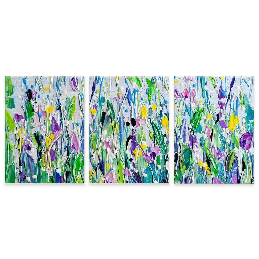 Purple Meadow Trio Canvas Print Purple Meadow Trio Canvas Print wall art product Olga Tkachyk