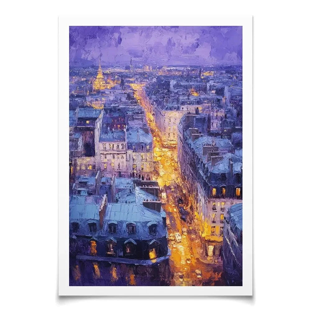 Purple Paris Night Art Print Purple Paris Night Art Print wall art product Tanya Ocean