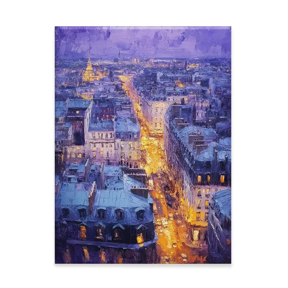 Purple Paris Night Canvas Print Purple Paris Night Canvas Print wall art product Tanya Ocean