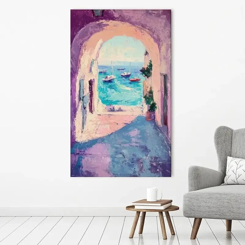 Purple Tunnel To The Sea Canvas Print Purple Tunnel To The Sea Canvas Print wall art product Tanya Ocean