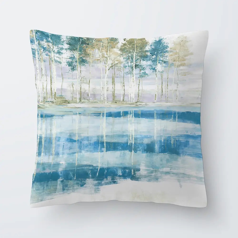 Quiet Lake Tree Reflection Cushion Quiet Lake Tree Reflection Cushion wall art product Chromatic Storm Studio