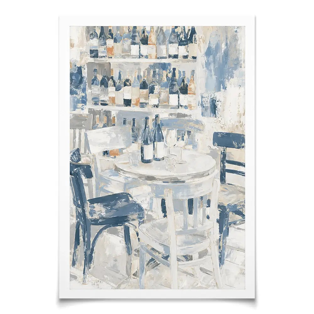 Quiet Wine Bar Afternoon Art Print Quiet Wine Bar Afternoon Art Print wall art product Chromatic Storm Studio