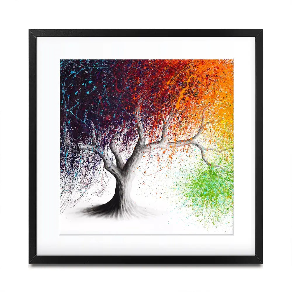 Rainbow Seasons Tree Square Framed Art Print Rainbow Seasons Tree Square Framed Art Print wall art product Ashvin Harrison (2016-2022 collection)