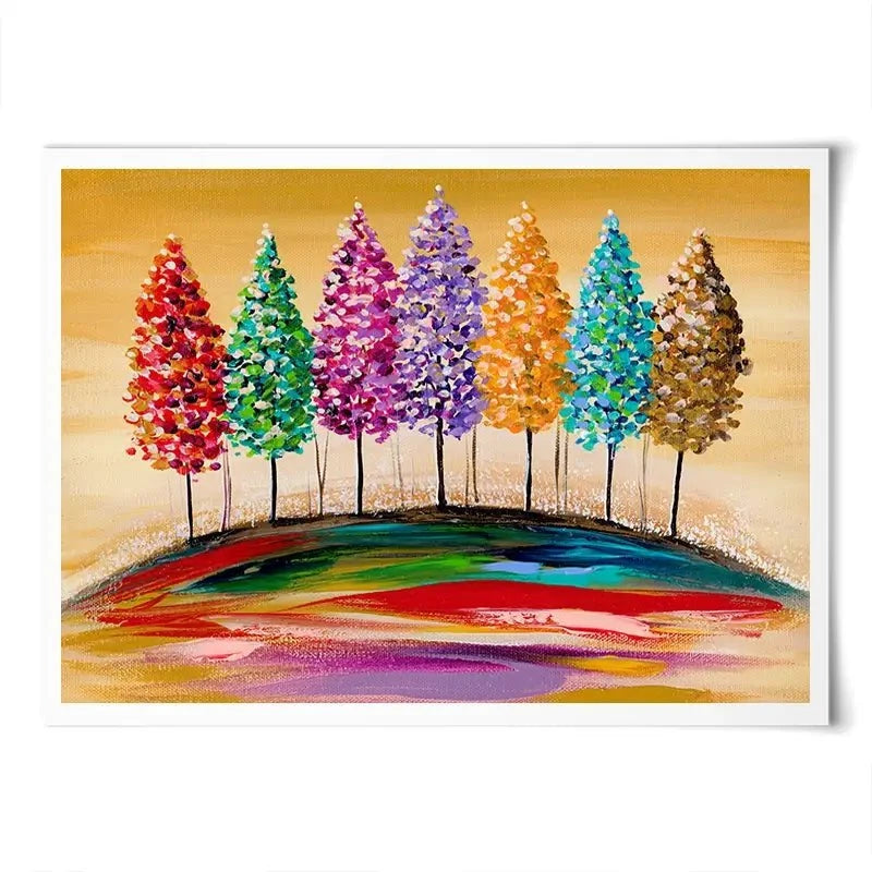 Rainbow Tree On The Hill Art Print Rainbow Tree On The Hill Art Print wall art product Estelle Grengs - Independent