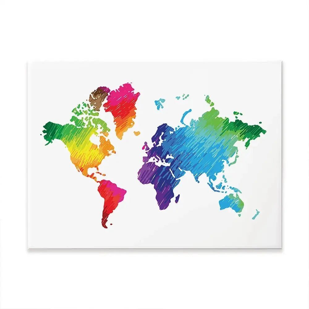 Rainbow World Map Canvas Print Rainbow World Map Canvas Print wall art product Ludmila Meshcheriakova / Shutterstock