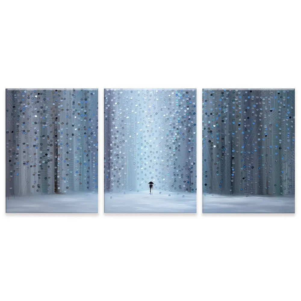 Rainy Stroll Trio Canvas Print Rainy Stroll Trio Canvas Print wall art product Ekaterina Ermilkina