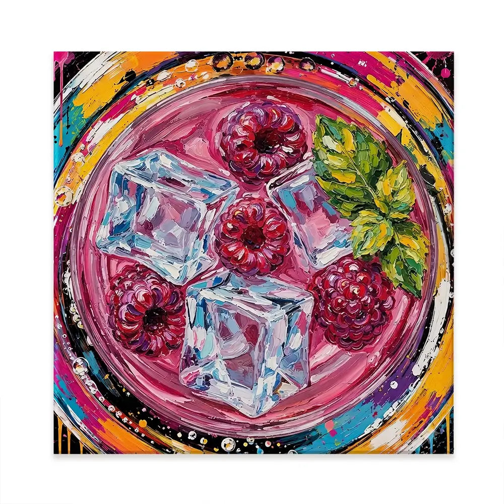 Raspberry Mojito Cocktail Square Canvas Print Raspberry Mojito Cocktail Square Canvas Print wall art product David Alexander Elder