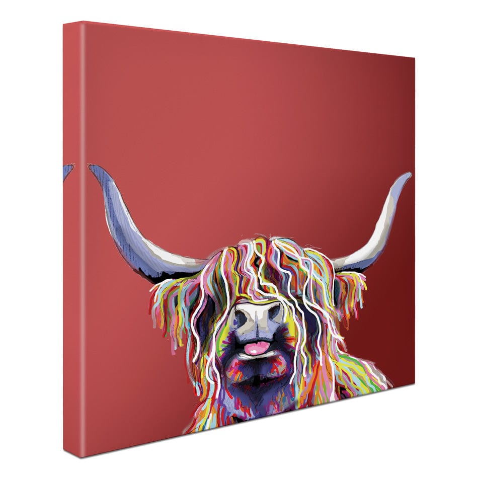 Red Cheeky Coo Square Canvas Print wall art product Independent