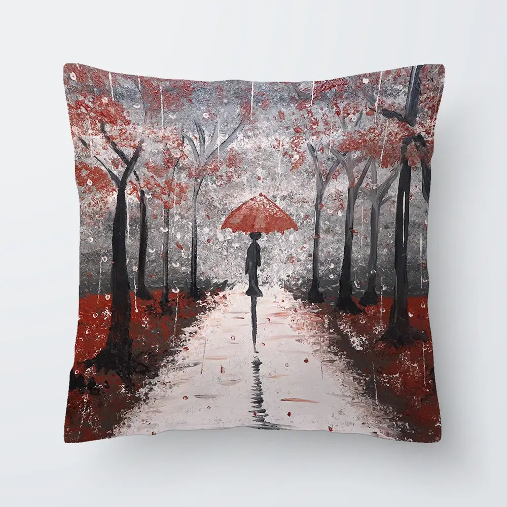 Red Rainy Day Cushion Red Rainy Day Cushion wall art product Tanya Stone / Shutterstock