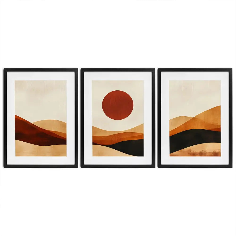 Rolling Hills And Moon Framed Art Print Trio Rolling Hills And Moon Framed Art Print Trio wall art product IAmHomeStudio