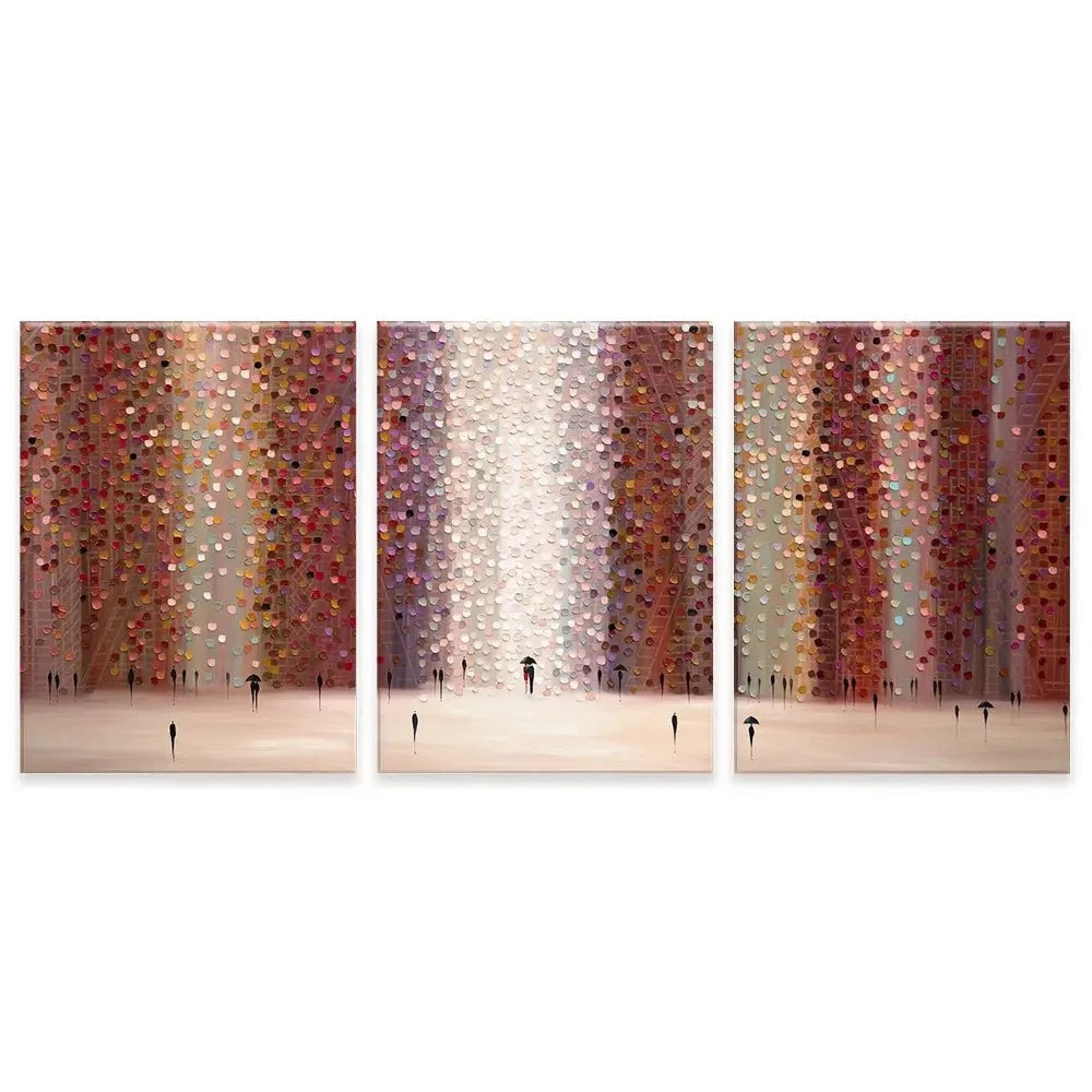 Romance And Rain Trio Canvas Print Romance And Rain Trio Canvas Print | Triptych Artwork wall art product Ekaterina Ermilkina