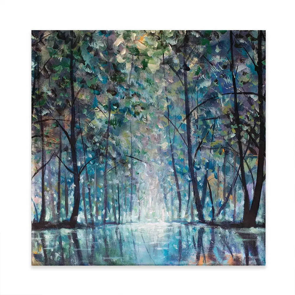 Romantic Rainy Blue Square Canvas Print Romantic Rainy Blue Square Canvas Print wall art product Valery Rybakow / Shutterstock