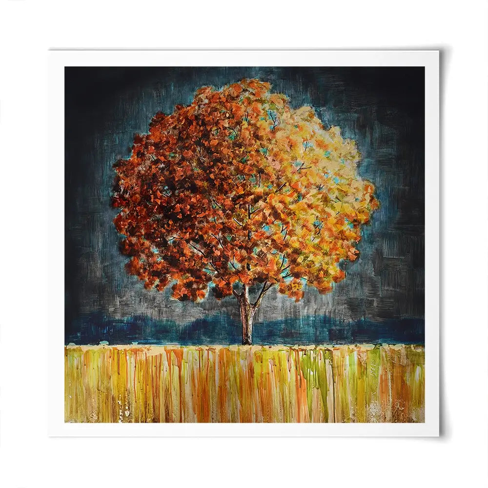 Rounded Orange Tree Square Art Print Rounded Orange Tree Square Art Print wall art product Art Print Shop
