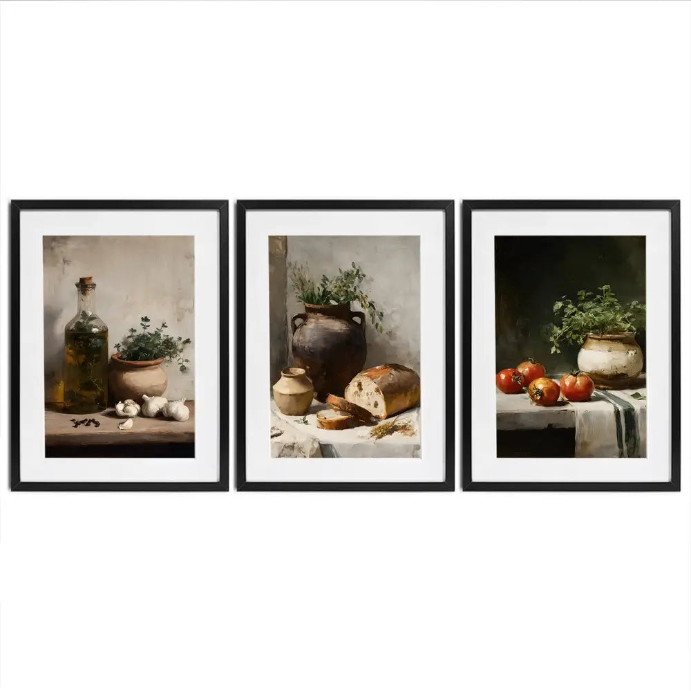 Rustic Kitchen Framed Art Print Trio Rustic Kitchen Framed Art Print Trio wall art product IAmHomeStudio