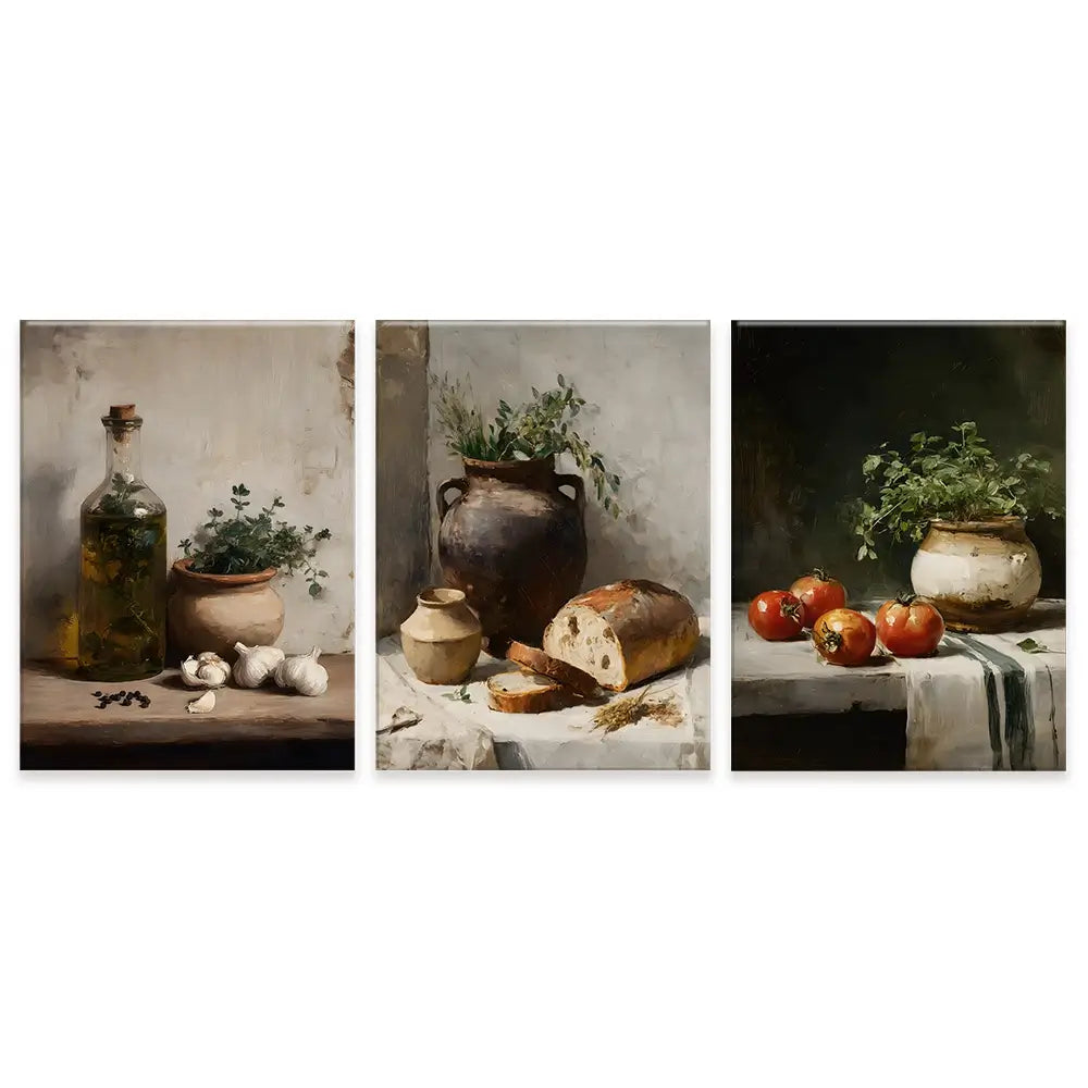 Rustic Kitchen Trio Canvas Print Rustic Kitchen Trio Canvas Print wall art product IAmHomeStudio
