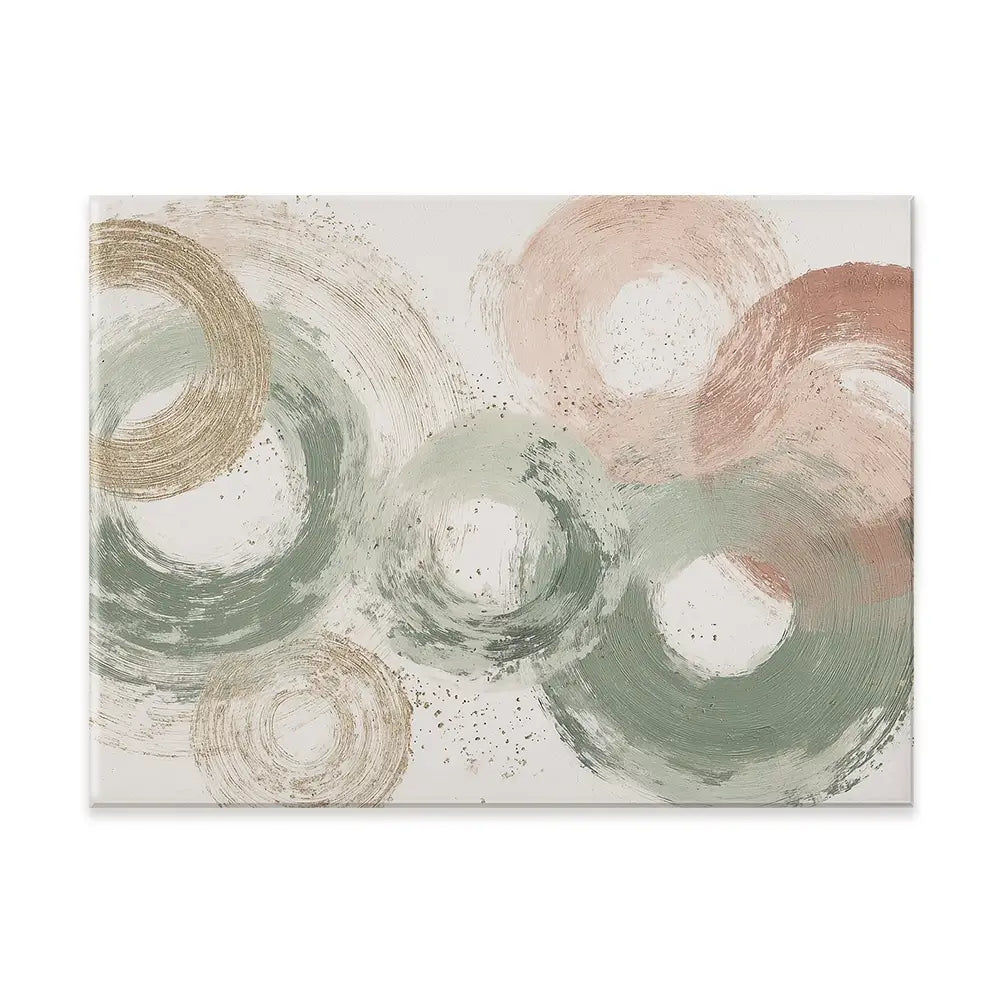 Sage Bloom Circle Abstract Canvas Print Sage Bloom Circle Abstract Canvas Print wall art product Chromatic Storm Studio