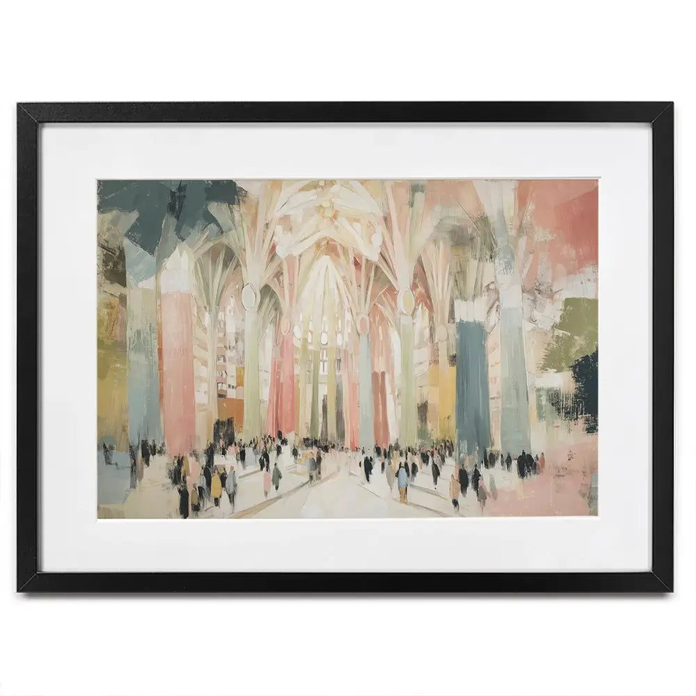 Sagrada Familia Interior Framed Art Print Sagrada Familia Interior Framed Art Print wall art product Chromatic Storm Studio