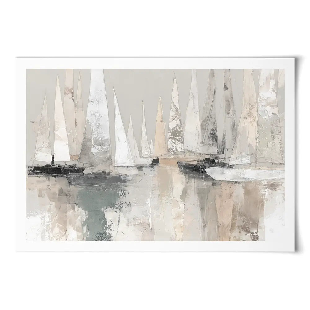 Sailboat Cluster At Bay Art Print Sailboat Cluster At Bay Art Print wall art product Chromatic Storm Studio