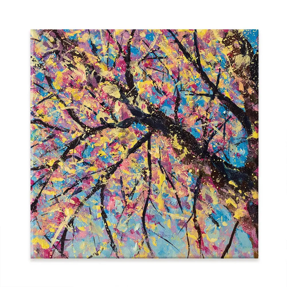 Sakura In Bloom Square Canvas Print Sakura In Bloom Square Canvas Print wall art product Art Print Shop