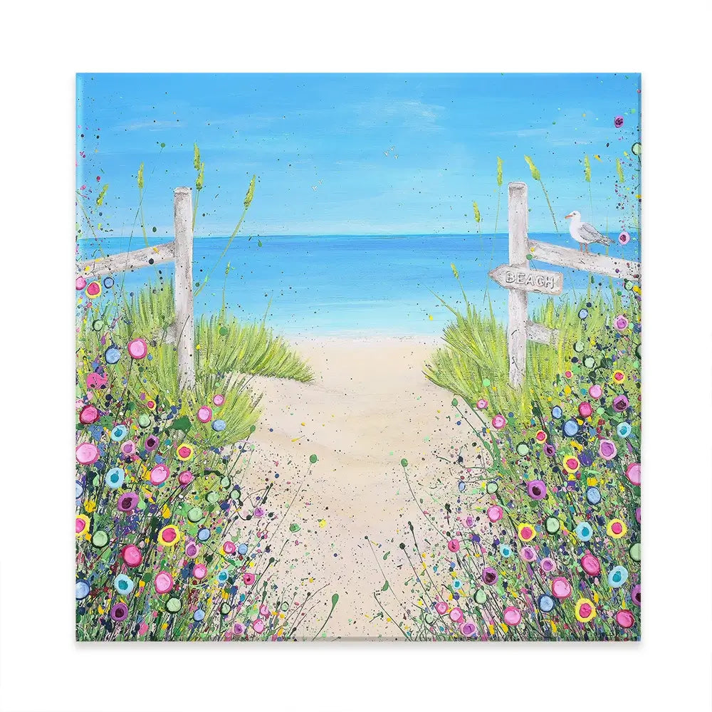 Sandy Toes And Salty Kisses Square Canvas Print Sandy Toes And Salty Kisses Square Canvas Print wall art product Jo Gough