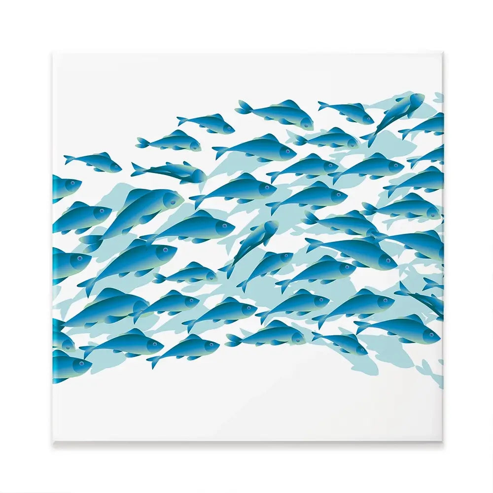 School Of Fish Square Canvas Print School Of Fish Square Canvas Print wall art product Galyna_P / Shutterstock