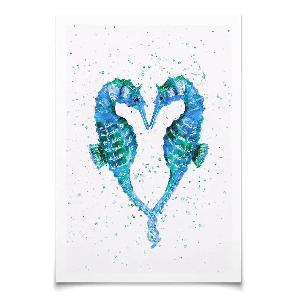 Seahorse Heart Art Print Seahorse Heart Art Print wall art product Emma LC Art