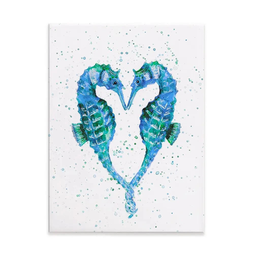 Seahorse Heart Canvas Print Seahorse Heart Canvas Print wall art product Emma LC Art