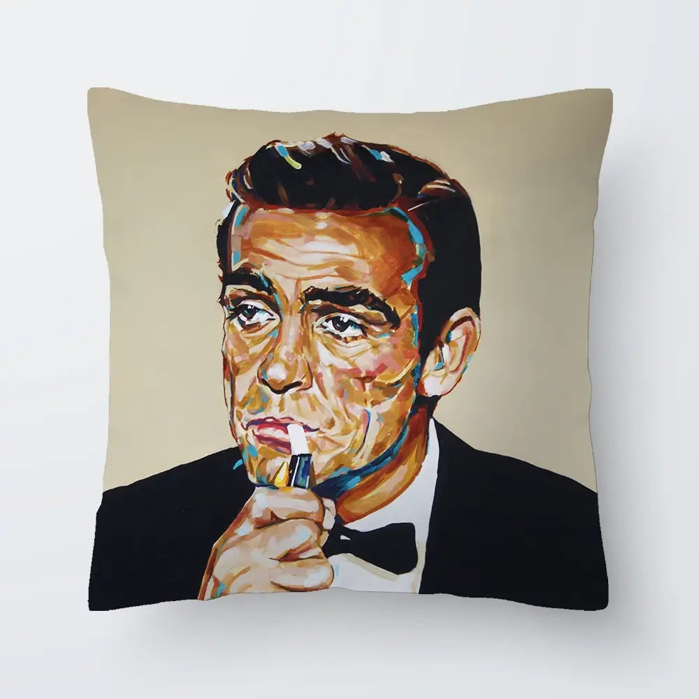 Sean Connery Bond Cushion Sean Connery Bond Cushion wall art product Juliet Stockton